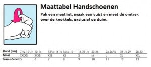 Maattabel Handschoenen