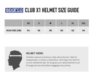 sparco-club-x1-size