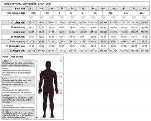 Alpinestars Maattabel overall