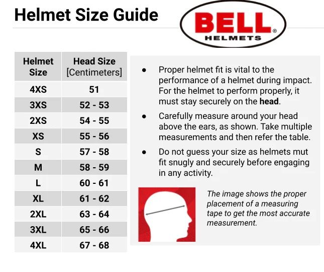 Bell Helm Size